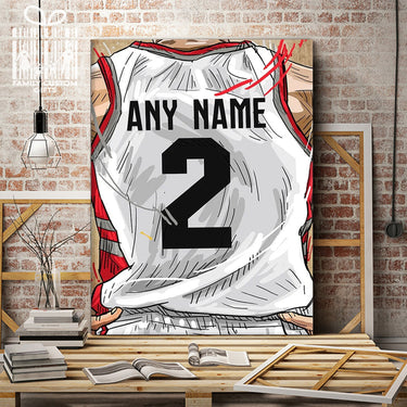 Toronto Jersey Art-Basketball Custom Personalized Canvas Print Basketball Fan